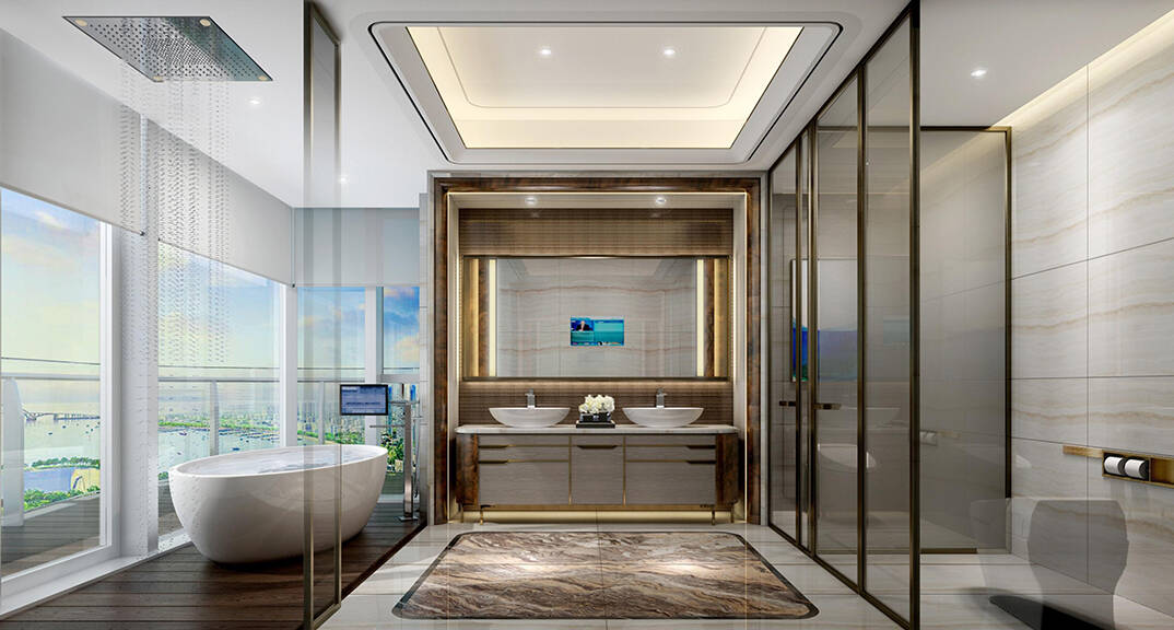 隆海海之韵 260㎡ 四室两厅 现代风格浴室&卫生间效果图