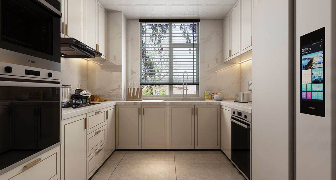 青山绿水125㎡二室二厅厨房现代风格装修效果图