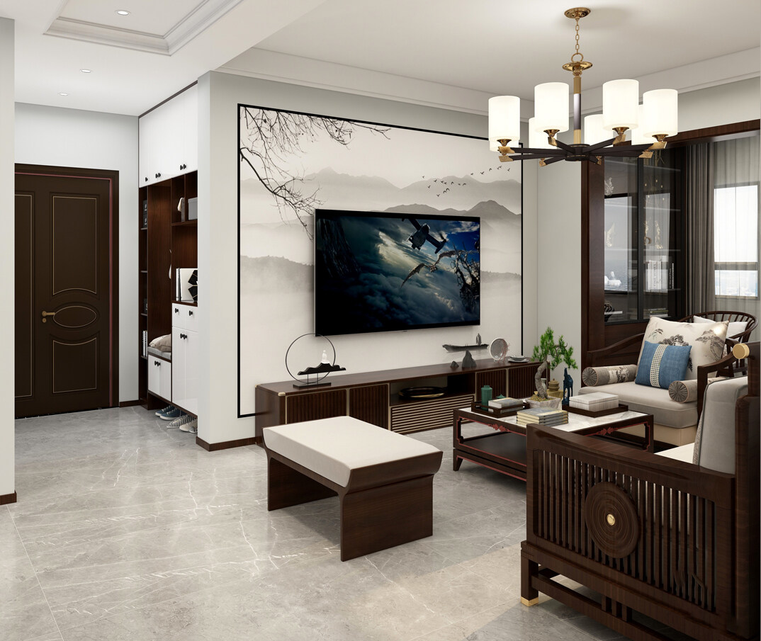 青安·海悦居86㎡二室二厅客厅新中式风格装修案例效果图-详1.jpg