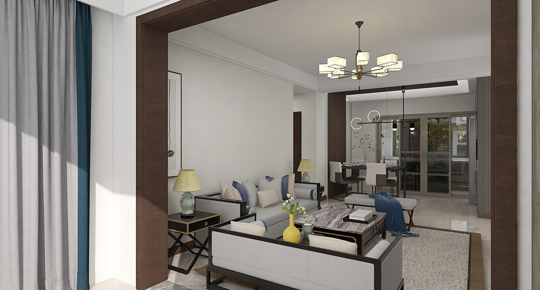 青安·海悦居86㎡二室二厅客餐厅现代简约风格装修案例效果图.jpg