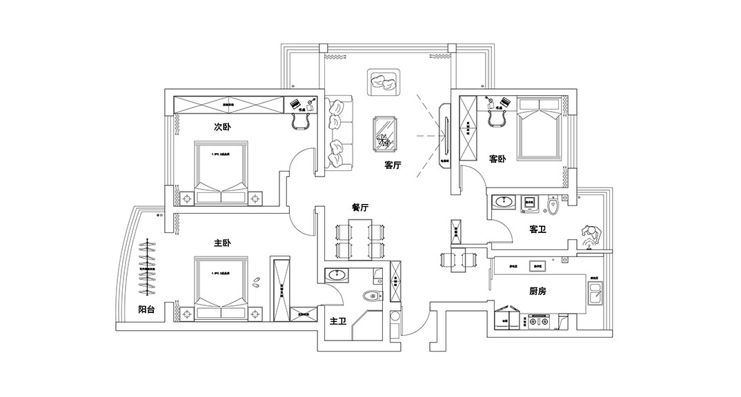 恒苑小区140㎡三室两厅户型平面布局图.jpg
