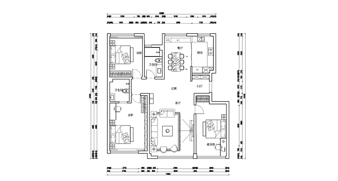 绿城晓峰湖畔140㎡三室两厅户型平面布局图.jpg