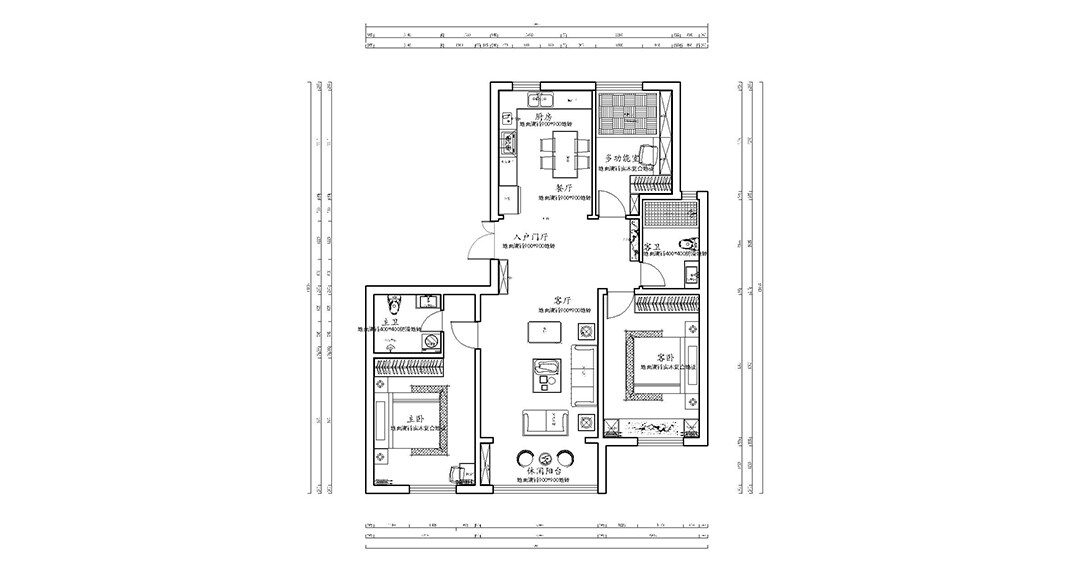 城投悦动湾136㎡三室二厅户型平面布局图.jpg