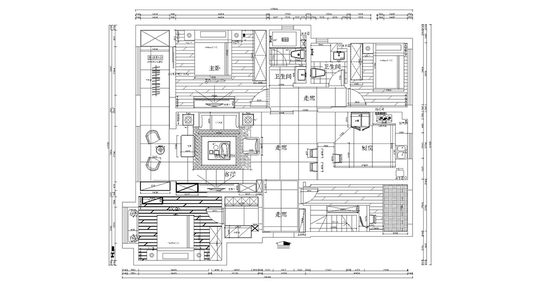 卓越皇后道103㎡三室二厅户型平面布局图.jpg