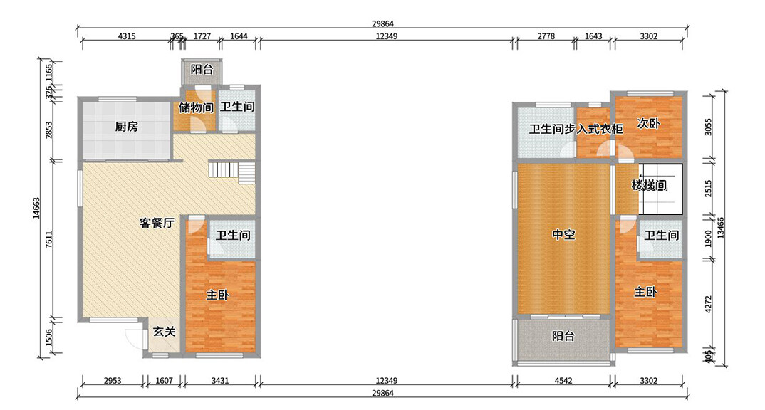 海信千亩园240㎡三室两厅户型平面布局图.jpg