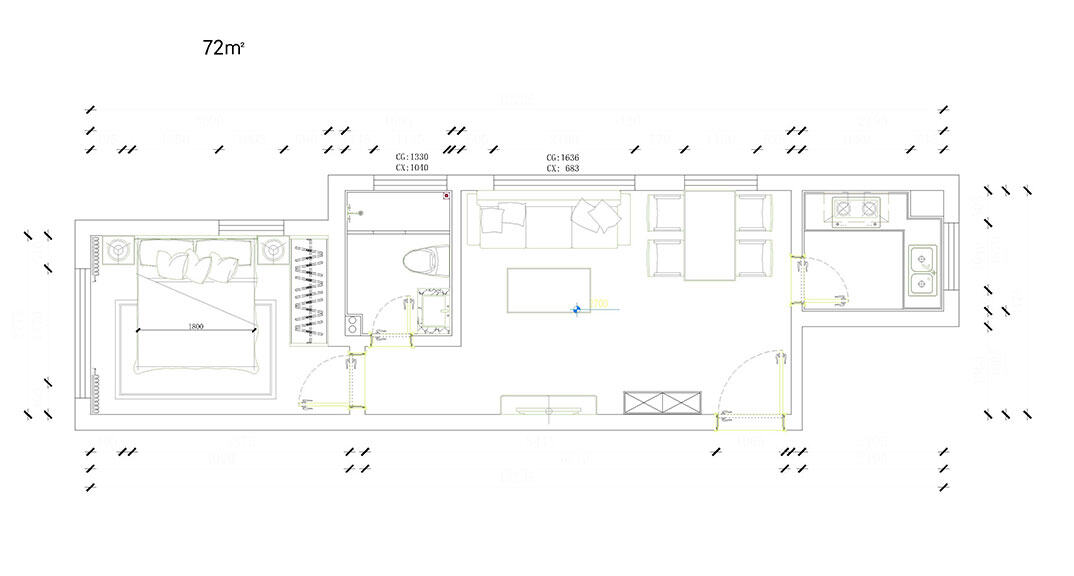 金地·锦宸72㎡一室一厅户型平面布局效果图.jpg