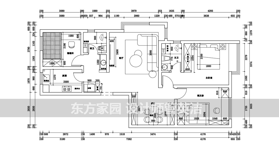 鲁商蓝岸国际127㎡三室二厅户型平米布局图.jpg