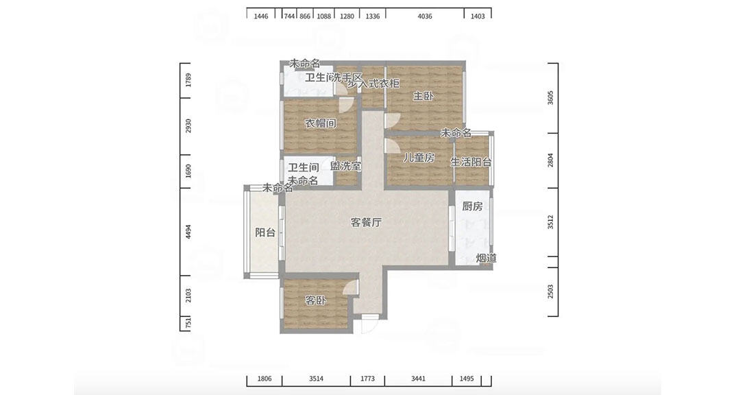 御苑小区137㎡三室二厅户型平面布局图.jpg