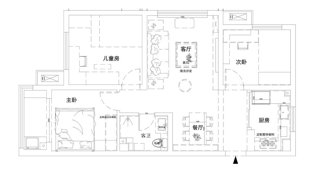 悦海地101㎡三室二厅户型平面布局图.jpg