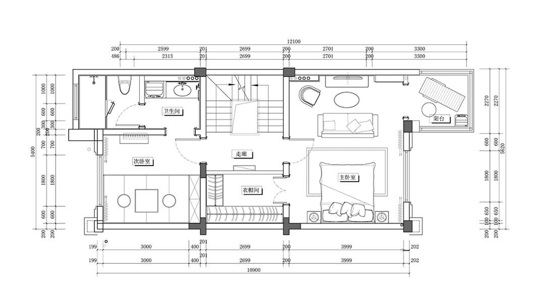 荷塘月色380㎡别墅二层户型平面布局图.jpg