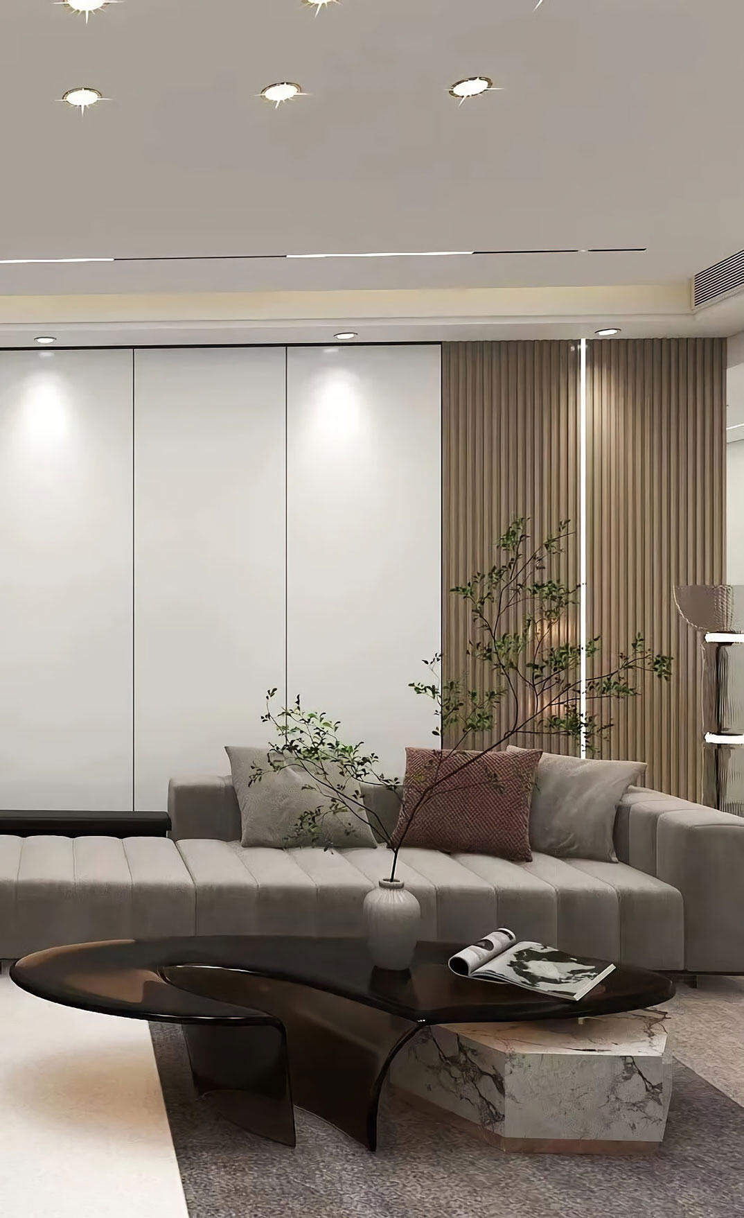 金域华庭176㎡四室两厅客厅沙发电视现代风格装修案例效果图.jpg