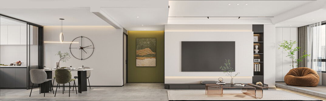 璞丽豪庭138㎡三室两厅客餐厅现代简约风格装修案例效果图2.jpg