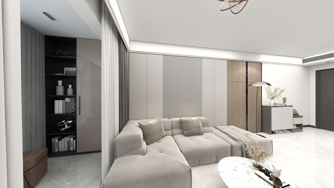 越秀星汇城97㎡三室两厅客厅沙发轻奢风格装修案例效果图-详细1.jpg