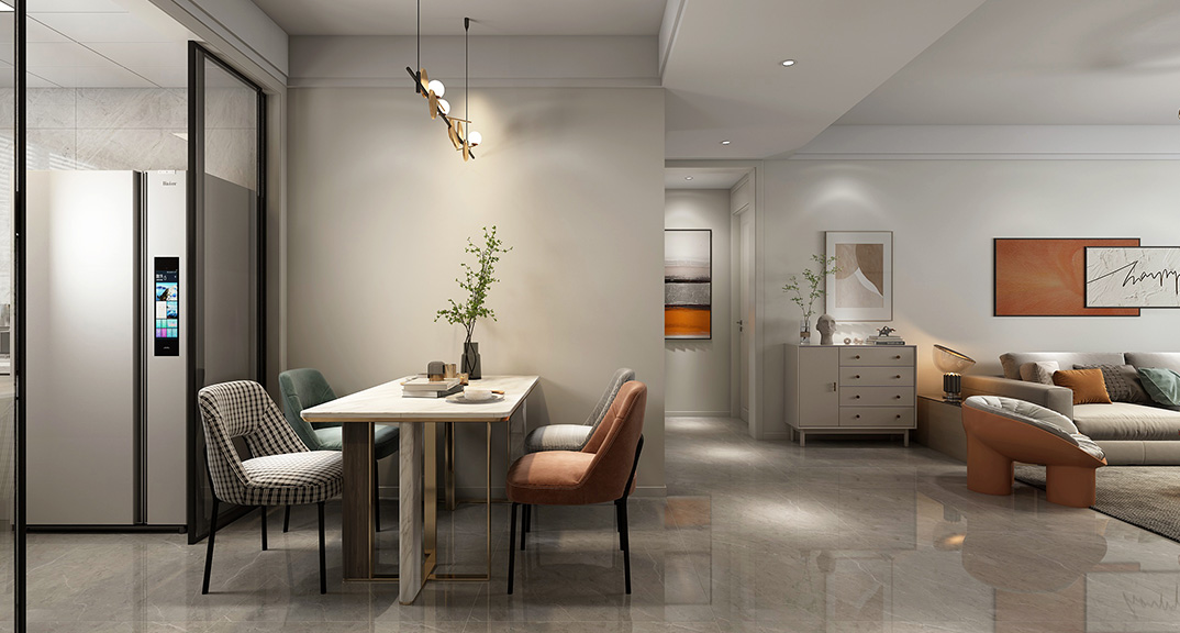 海青公寓200㎡三室两厅餐厅现代简约风格装修案例效果图.jpg