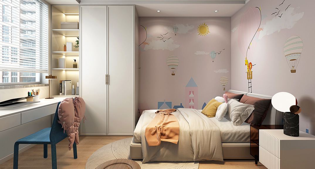 海青公寓200㎡三室两厅儿童房现代简约风格装修案例效果图.jpg