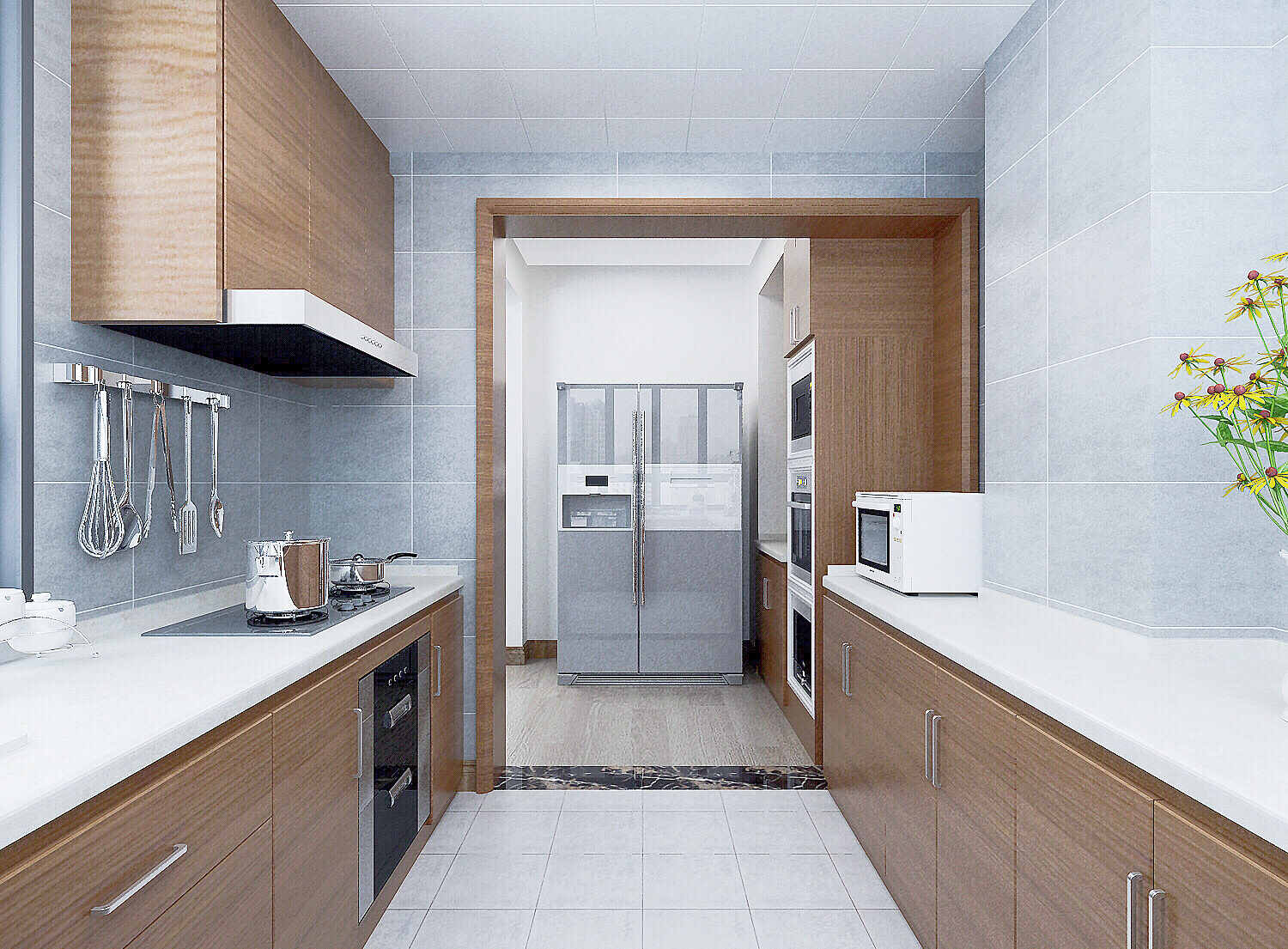 壹号学府165㎡四室两厅厨房现代风格装修案例效果图1-详细.jpg