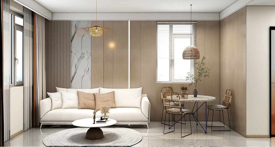 西藏路小区85㎡两室一厅客厅沙发现代风格装修案例效果图.jpg