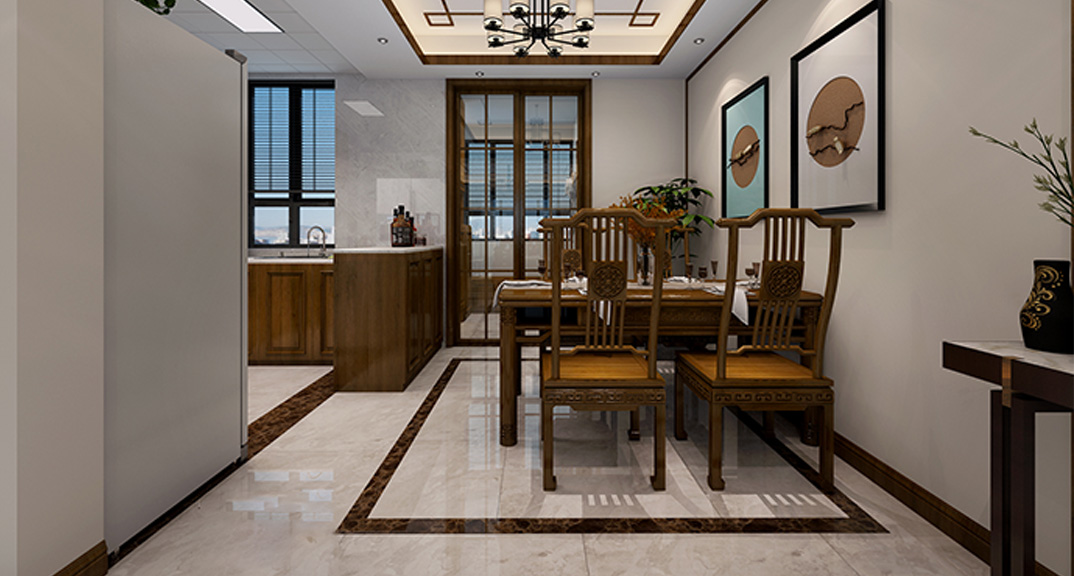 壹号学府152㎡四室两厅餐厅新中式风格装修案例效果图.jpg
