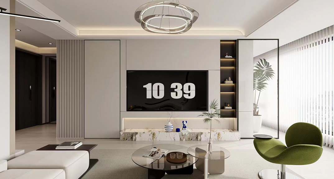 融创逸山136㎡三室两厅客厅电视现代简约风格装修案例效果图.jpg