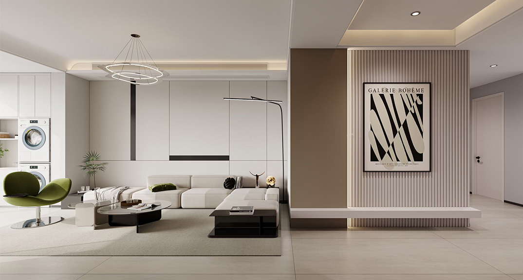 融创逸山136㎡三室两厅客厅沙发现代简约风格装修案例效果图.jpg