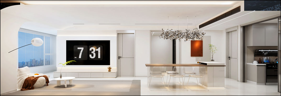 爱情芳华里149㎡三室两厅客餐厅电视现代简约风格装修案例效果图.jpg